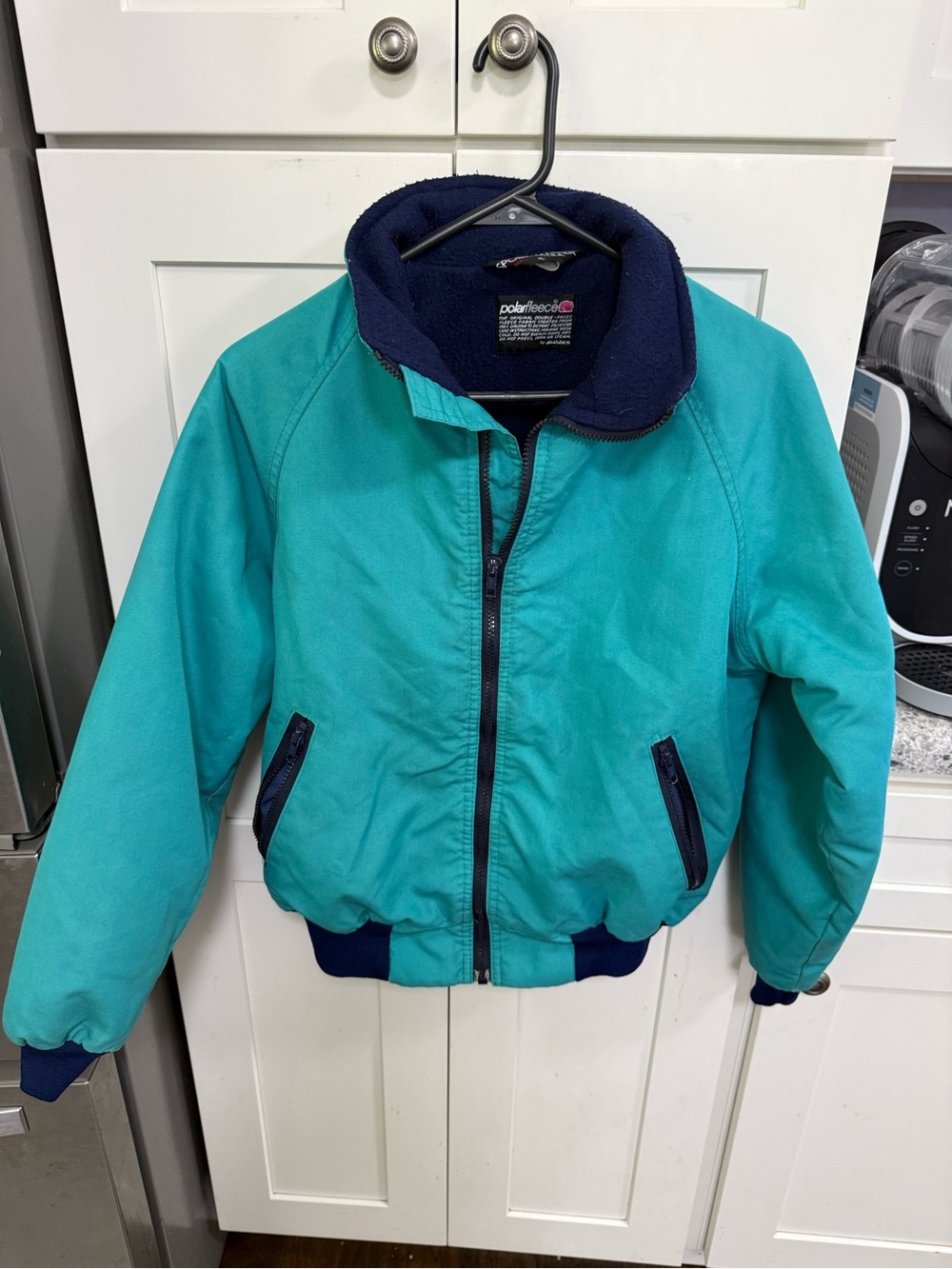 Children's Teal Bomber Jacket with Navy Trim